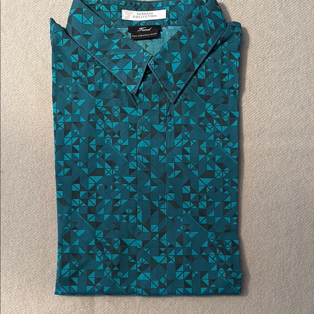Versace Green Casual Button Down Shirt